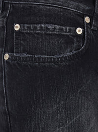 Balenciaga Women Black Jeans With Faded Effect And Wide Legi N Denim Woman