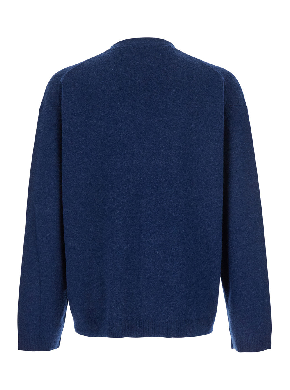 Jw Anderson Men Blue Cardigan With V Neck And And Front Zip Closure In Wool Blend Man