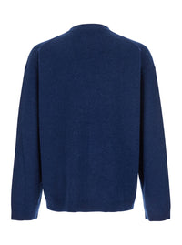 Jw Anderson Men Blue Cardigan With V Neck And And Front Zip Closure In Wool Blend Man