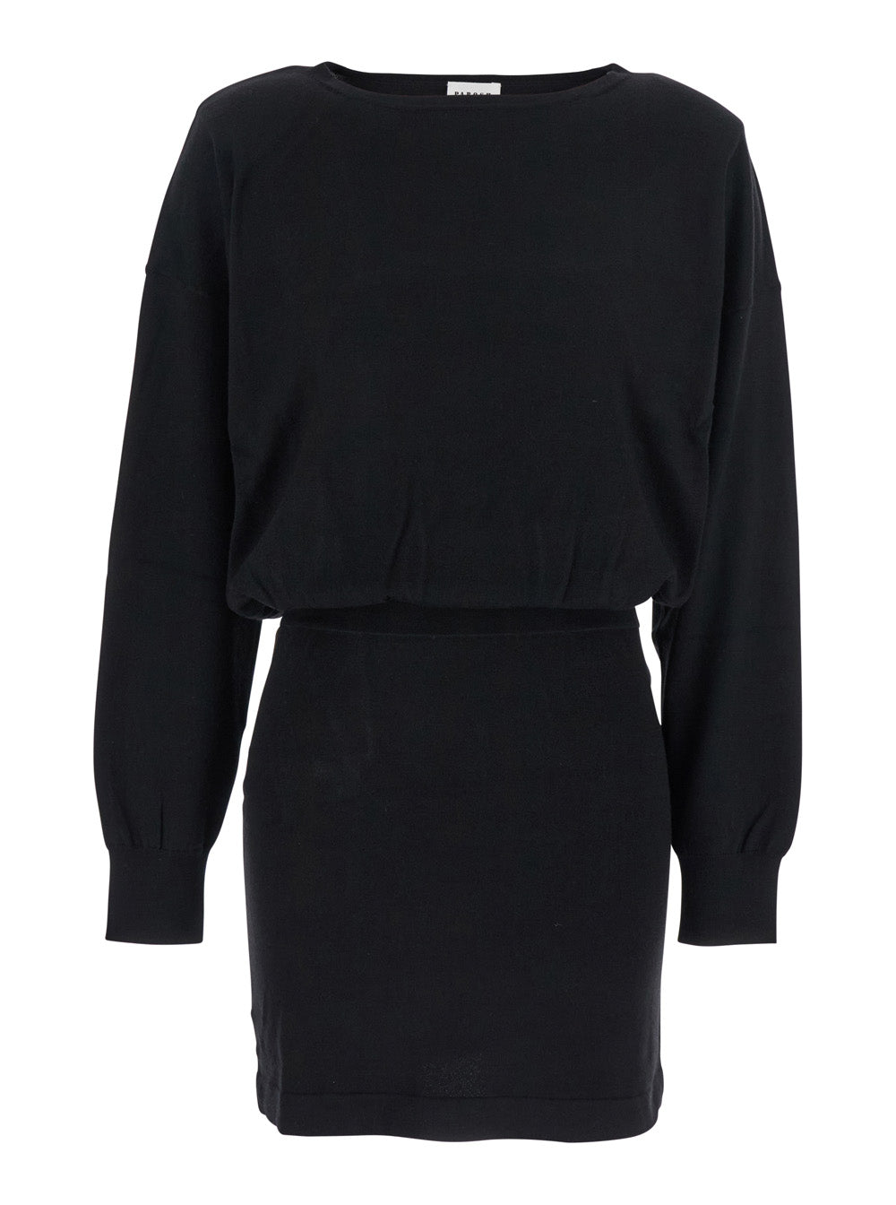 P.A.R.O.S.H. Women Black Dress With Boat Neck In Wool And Cashmere Blend Woman