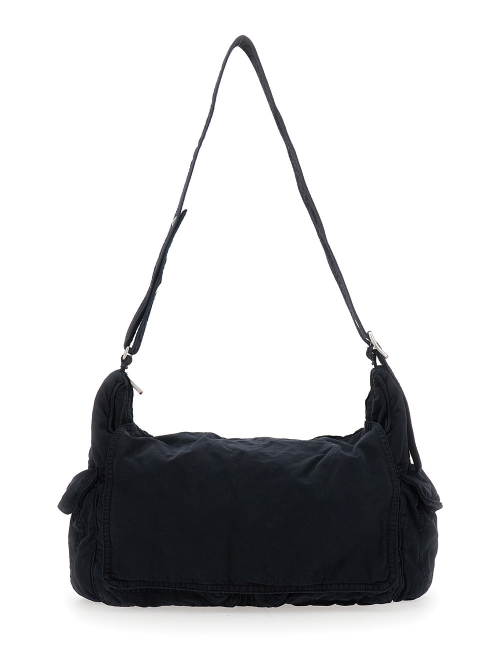 ERL Erl Men Black Shoulder Bag With Adjustable Shoulder Strap In Cotton Twill Man