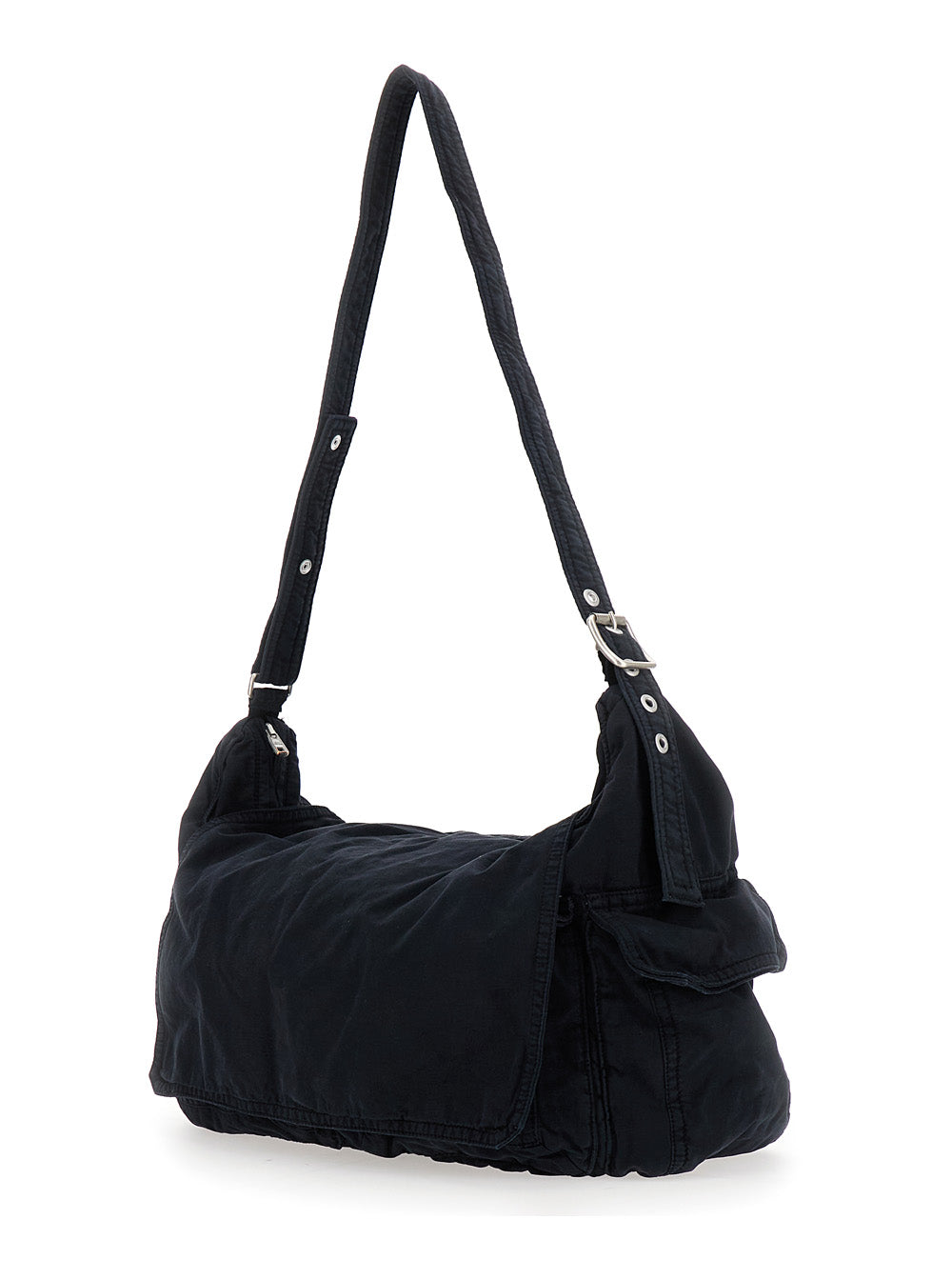 ERL Erl Men Black Shoulder Bag With Adjustable Shoulder Strap In Cotton Twill Man