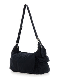 ERL Erl Men Black Shoulder Bag With Adjustable Shoulder Strap In Cotton Twill Man