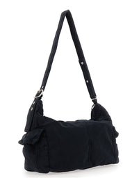ERL Erl Men Black Shoulder Bag With Adjustable Shoulder Strap In Cotton Twill Man
