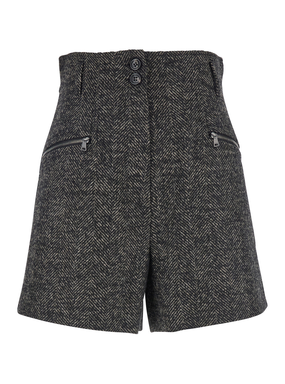 MAX MARA Max Mara Women Brown Shorts With Belt Loops And Button Closure In Virgin Wool Blend Woman