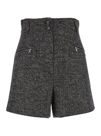MAX MARA Max Mara Women Brown Shorts With Belt Loops And Button Closure In Virgin Wool Blend Woman