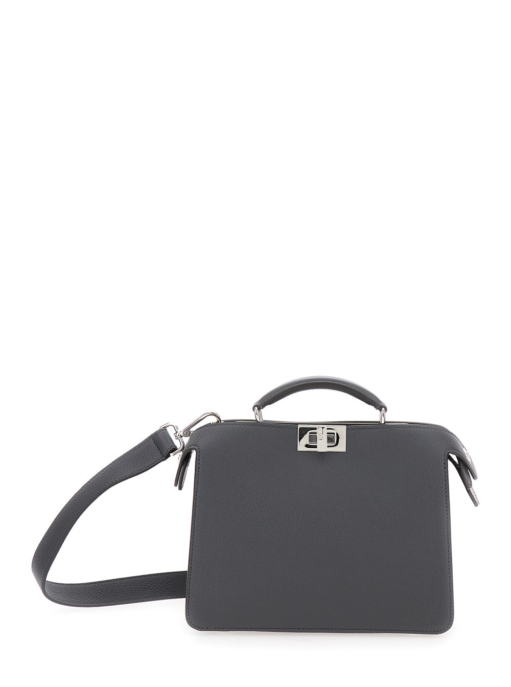 Fendi Men 'Iseeu Small' Grey Handbag With Removable Internal Pocket In Leather Man