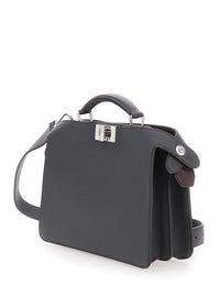 Fendi Men 'Iseeu Small' Grey Handbag With Removable Internal Pocket In Leather Man