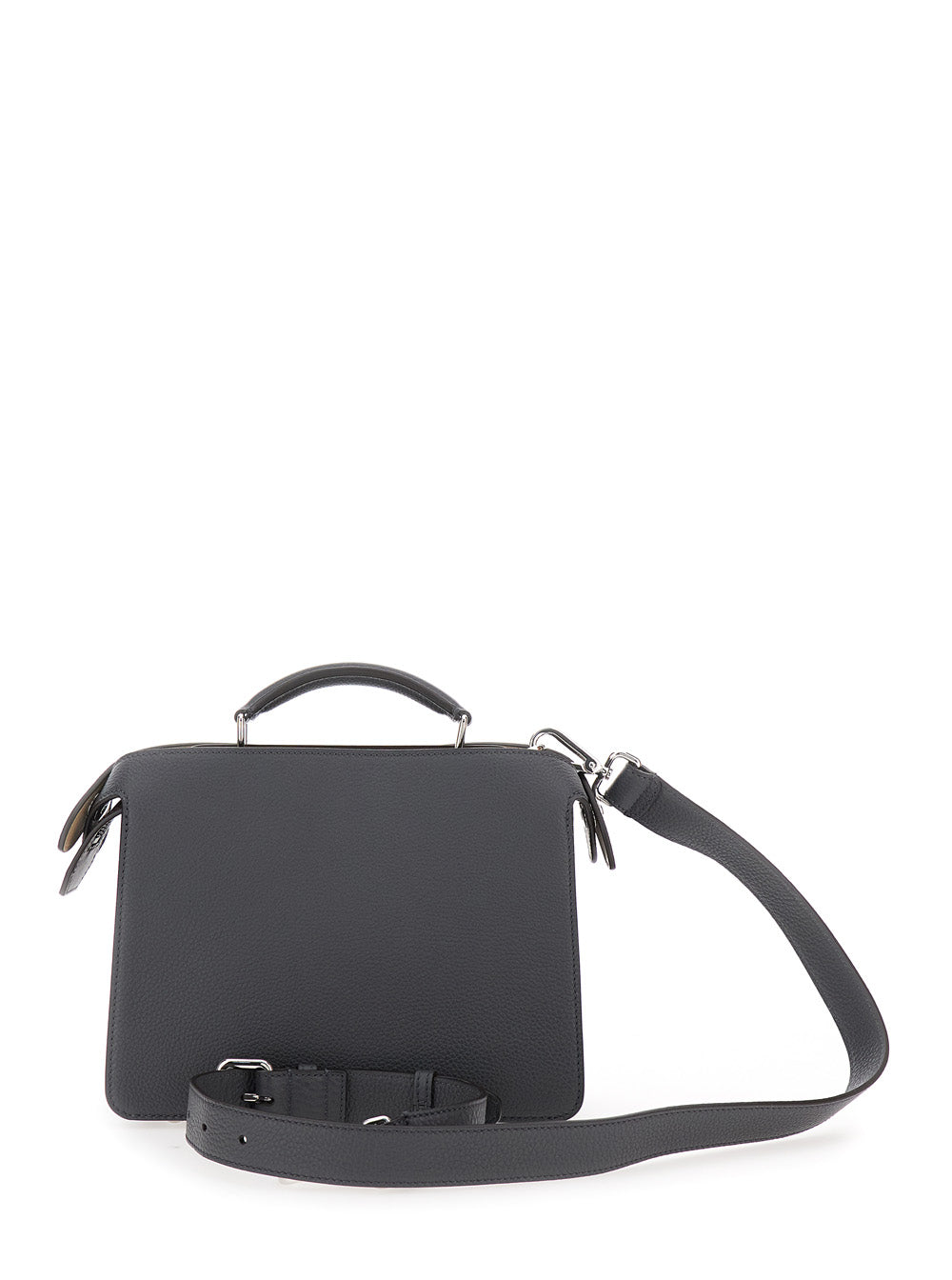 Fendi Men 'Iseeu Small' Grey Handbag With Removable Internal Pocket In Leather Man