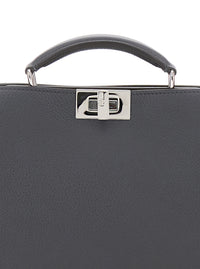 Fendi Men 'Iseeu Small' Grey Handbag With Removable Internal Pocket In Leather Man