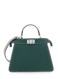 Fendi Women 'Peekaboo Iseeu Small' Green Handbag With Shoulder Strap In Leather Woman