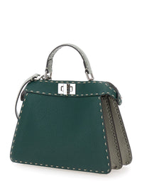 Fendi Women 'Peekaboo Iseeu Small' Green Handbag With Shoulder Strap In Leather Woman