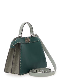 Fendi Women 'Peekaboo Iseeu Small' Green Handbag With Shoulder Strap In Leather Woman