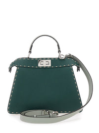 Fendi Women 'Peekaboo Iseeu Small' Green Handbag With Shoulder Strap In Leather Woman