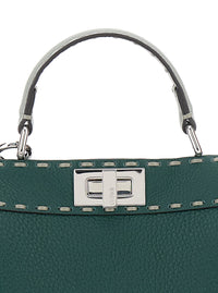 Fendi Women 'Peekaboo Iseeu Small' Green Handbag With Shoulder Strap In Leather Woman
