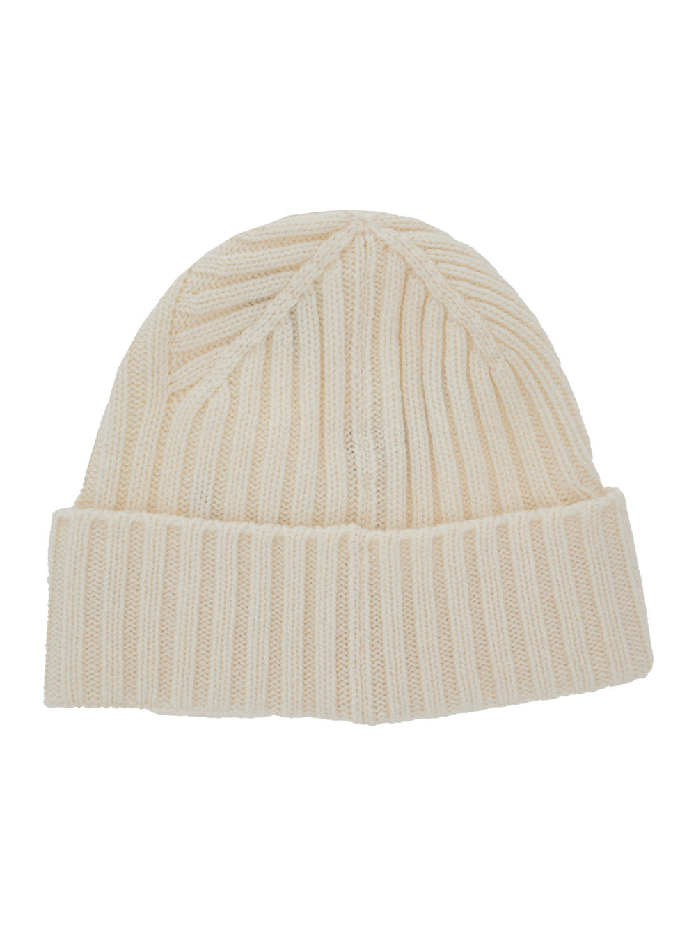 JACQUEMUS Jacquemus Men 'Le Bonnet Tourni' White Beanie With Turn-Up Brim And Logo Lettering On The Front In Wool Man