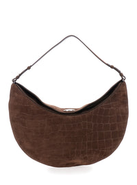 JACQUEMUS Jacquemus Women 'Le Calisso Rond Large' Brown Shoulder Bag With Adjustable Strap And Embossed Crodocile Effect In Leather Woman