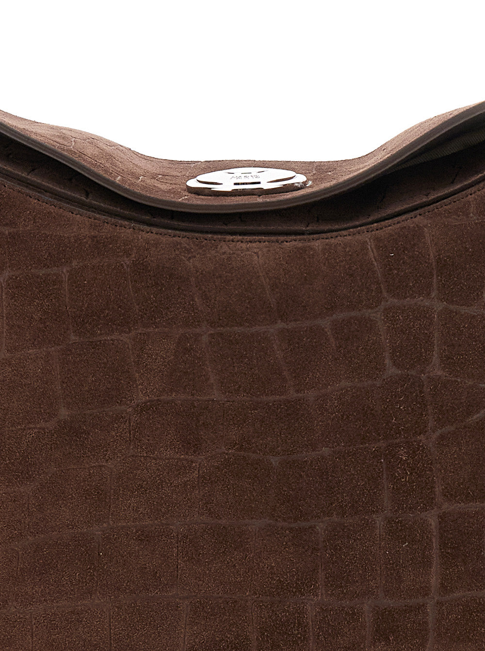 JACQUEMUS Jacquemus Women 'Le Calisso Rond Large' Brown Shoulder Bag With Adjustable Strap And Embossed Crodocile Effect In Leather Woman