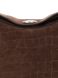 JACQUEMUS Jacquemus Women 'Le Calisso Rond Large' Brown Shoulder Bag With Adjustable Strap And Embossed Crodocile Effect In Leather Woman