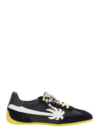 Palm Angels Men 'Pa 5' Black Low Top Sneakers With Logo Patch On The Tongue And Contrasting Heel With Logo In Leather Man
