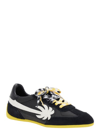 Palm Angels Men 'Pa 5' Black Low Top Sneakers With Logo Patch On The Tongue And Contrasting Heel With Logo In Leather Man