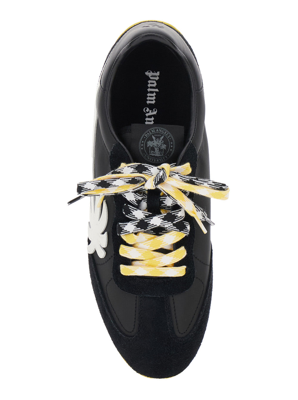 Palm Angels Men 'Pa 5' Black Low Top Sneakers With Logo Patch On The Tongue And Contrasting Heel With Logo In Leather Man