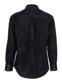 ISABEL MARANT ETOILE Isabel Marant Etoile Women 'Karima' Black Shirt With Classic Collar And Two Front Patch Pockets In 
Fabric Woman