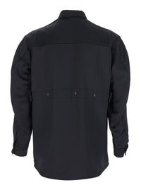 Moncler Genius Women Black Shirt With Classic Collar And Logo Patch On The Chest In Tech Fabric Woman