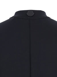 Moncler Genius Women Black Crew Neck T-Shirt With Logo Patch Applied On The Back In Tech Fabric Woman