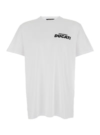 Dsquared2 Men 'Ducati X D2' White T-Shirt With Logo On The Front In Cotton Man
