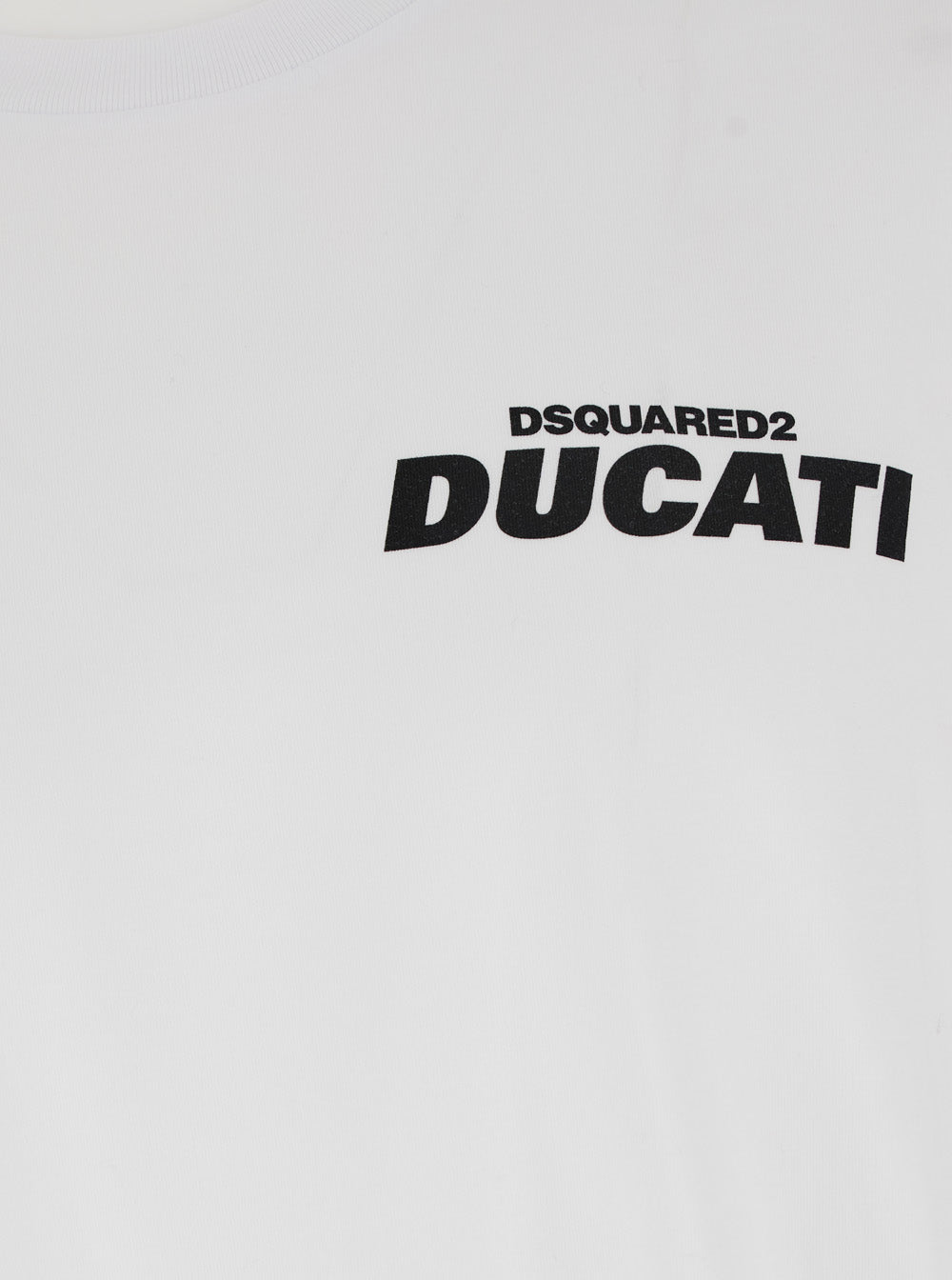 Dsquared2 Men 'Ducati X D2' White T-Shirt With Logo On The Front In Cotton Man
