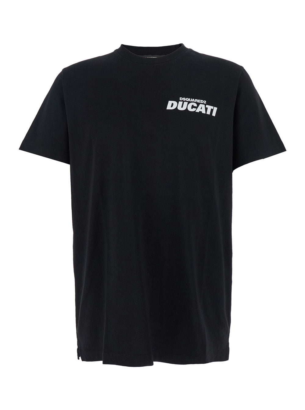 Dsquared2 Men 'Ducati X D2' Black T-Shirt With Logo On The Front In Cotton Man