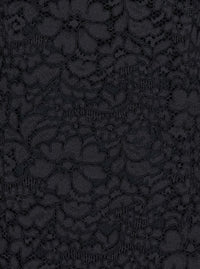 Leplain Women Black Maxi Dress With Rear Concealed Zip Closure And All-Over Embroidery In Lace Woman