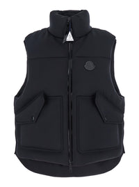 Moncler Genius Women 'Otis' Black High-Neck Vest With Logo Patch On The Chest In Tech Fabric Woman