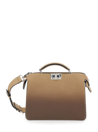 Fendi Men 'Iseeu Small' Beige Handbag With Removable Internal Pocket And Faded Effect In Leather Man