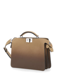 Fendi Men 'Iseeu Small' Beige Handbag With Removable Internal Pocket And Faded Effect In Leather Man