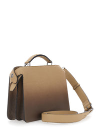 Fendi Men 'Iseeu Small' Beige Handbag With Removable Internal Pocket And Faded Effect In Leather Man
