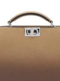 Fendi Men 'Iseeu Small' Beige Handbag With Removable Internal Pocket And Faded Effect In Leather Man