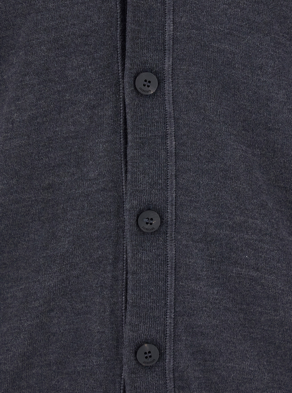 Jacquemus Men Grey V-Neck Cardigan With Logo On The Back In Cotton Man