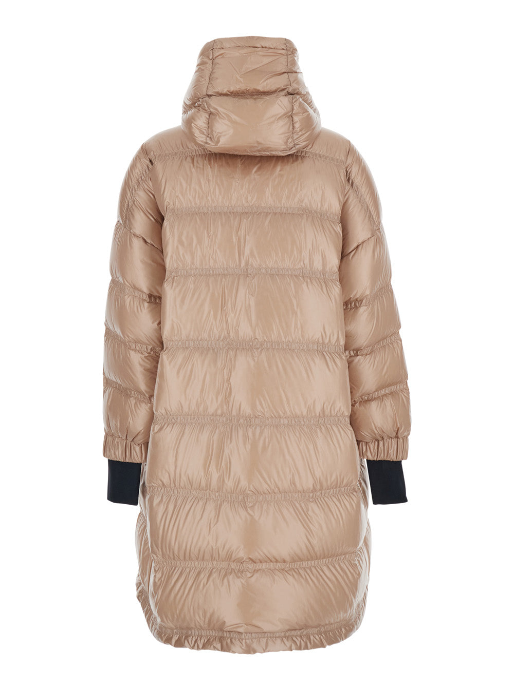 Moncler Grenoble Women 'Rochelairs' Beige Down Jacket With Drawstring Hood And Logo Patch On The Sleeve In Tech Fabric Woman