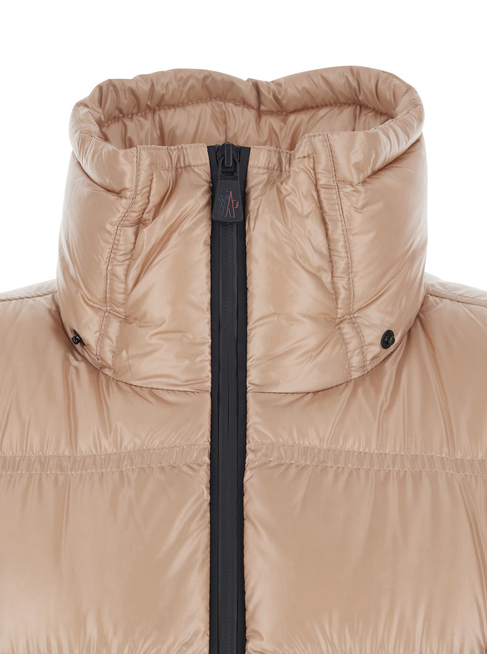 Moncler Grenoble Women 'Rochelairs' Beige Down Jacket With Drawstring Hood And Logo Patch On The Sleeve In Tech Fabric Woman