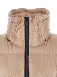 Moncler Grenoble Women 'Rochelairs' Beige Down Jacket With Drawstring Hood And Logo Patch On The Sleeve In Tech Fabric Woman