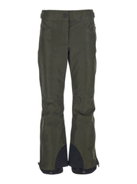 Moncler Grenoble Women Green Pants With Elastic Drawstring Hem And Logo Patch On The Sleeve In Tech Fabric Woman