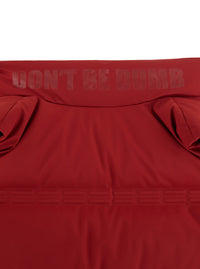 Moncler Genius Men 'Sparky' Red Sleeveless Down Jacket With Slogan Print On The Collar And Logo Patch On The Front In Tech Fabric Stretch Man