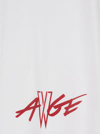 Moncler Genius Men Red Crewneck T-Shirt With Quilted Effect Graphic Print On The Front And Logo Lettering On The Rear In Cotton Man