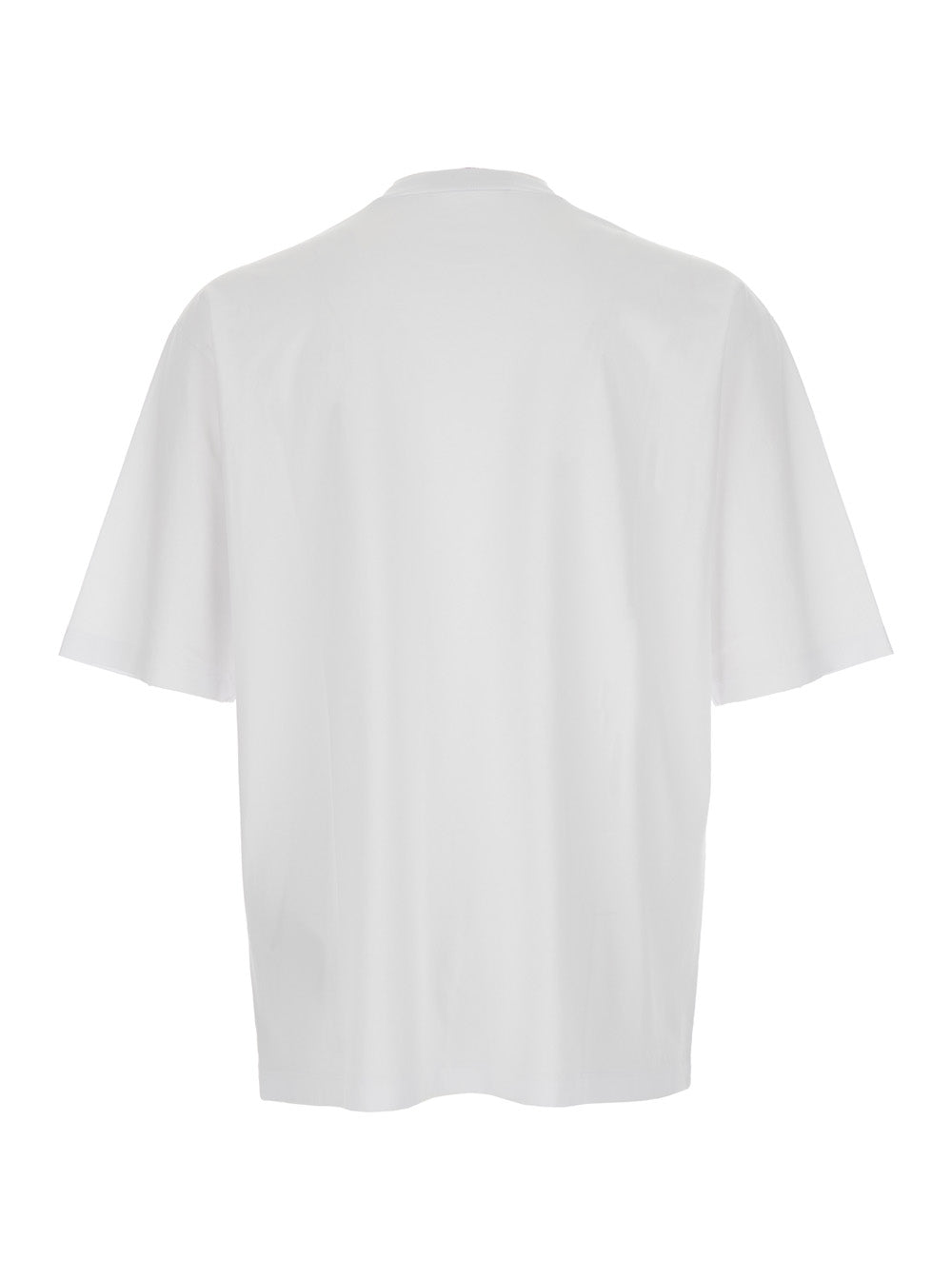 Dsquared2 Men 'D2 X Magliano' White Crewneck T-Shirt With Maxi Print On The Front In Cotton Man