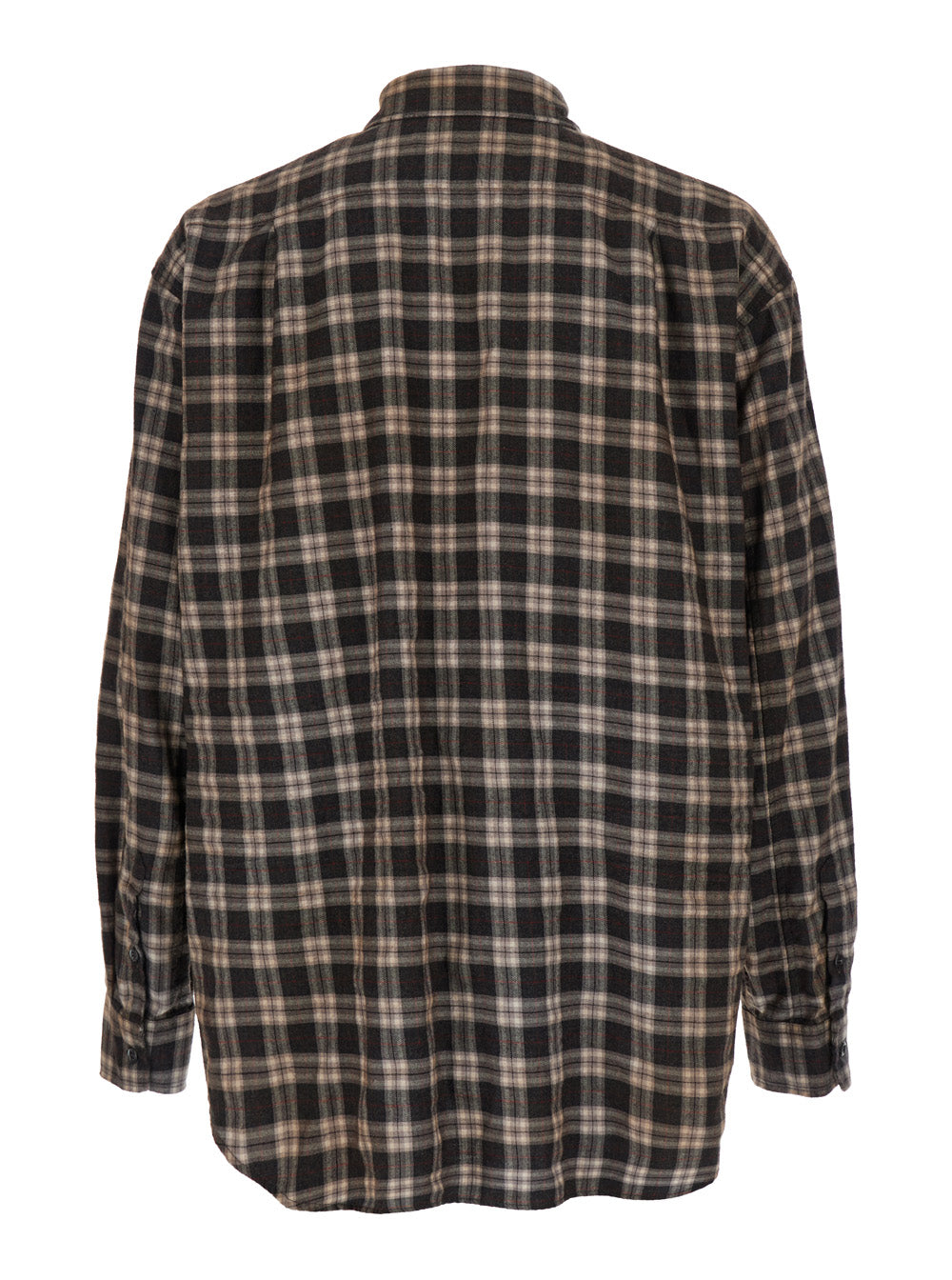 Dsquared2 Men 'D2 X Magliano' Brown Shirt With Tie Detail On The Front And All-Over Check Motif In Cotton Man