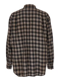 Dsquared2 Men 'D2 X Magliano' Brown Shirt With Tie Detail On The Front And All-Over Check Motif In Cotton Man