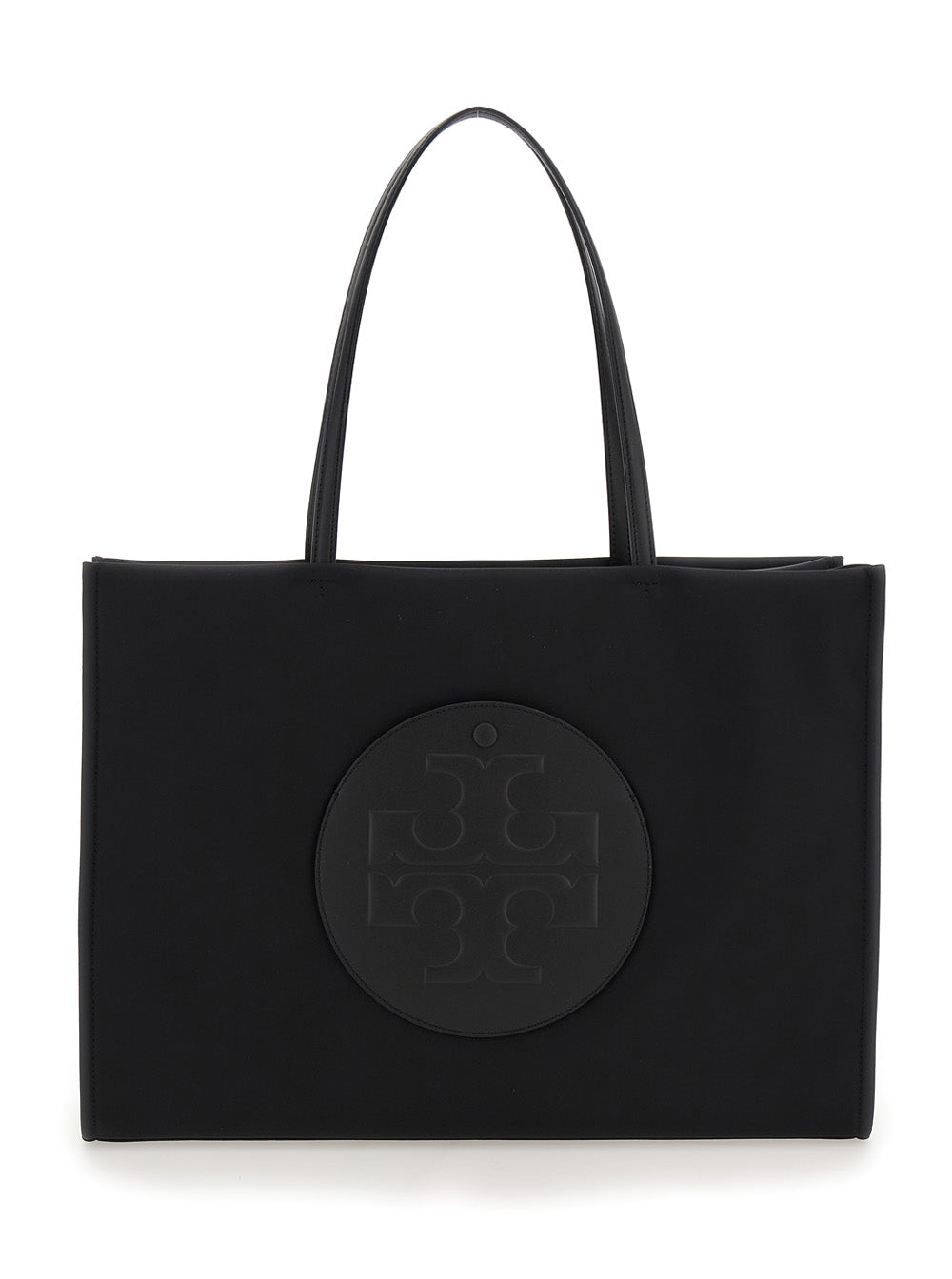 TORY BURCH Tory Burch Women 'Ella' Black Large Tote Bag With Tonal Logo Detail In Tech Fabric Woman