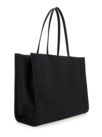 TORY BURCH Tory Burch Women 'Ella' Black Large Tote Bag With Tonal Logo Detail In Tech Fabric Woman